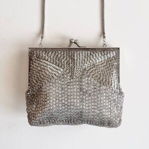 Vintage Magid Silver Beaded Evening Bag
